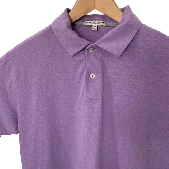 Peter Millar Shirt Mens Medium Purple Contemporary Fit T-Shirt Polo Golf - Picture 3 of 5